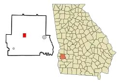 Location in Randolph County and the state of Georgia