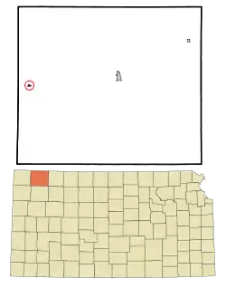 Location within Rawlins County and Kansas