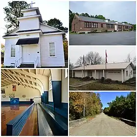Clockwise from top: The Old Redfield School, Redfield City Hall, the Dollarway Road, Redfield Gymnasium, and the Lone Star Baptist Church