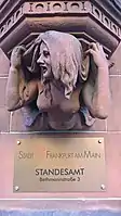 Registry office in Frankfurt am Main - portal figure with culmination story