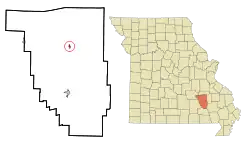 Location of Centerville, Missouri