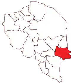 Location of Rigan County in Kerman province