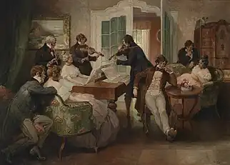 Hausmusik1900, oil painting, 90 x 125&nbsp;cm