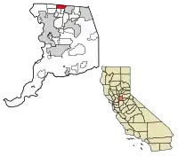 Location of Antelope in Sacramento County, California