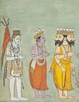Shiva, Vishnu and Brahma, India, Himachal Pradesh, Basohli, circa 1740