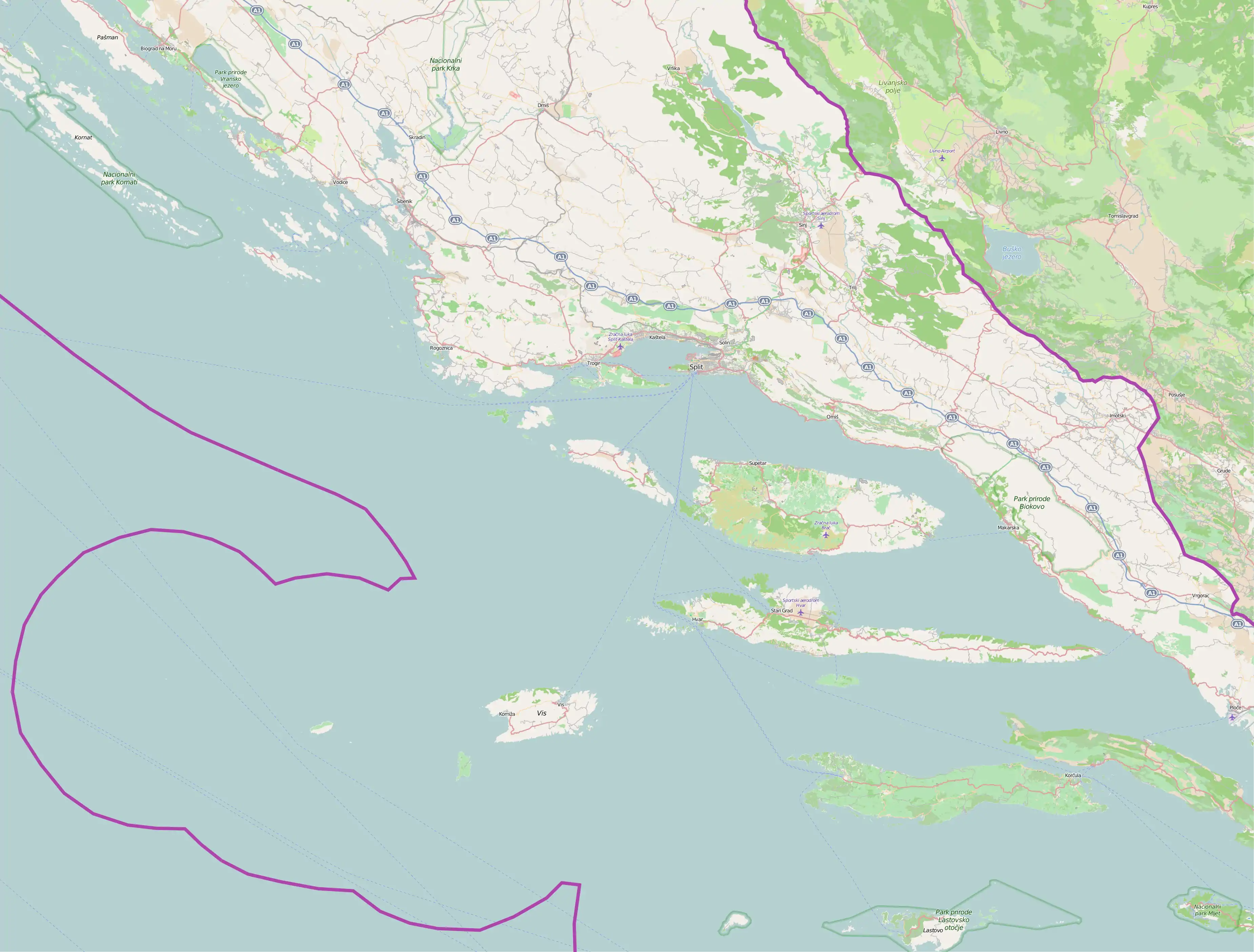 Strmendolac is located in Split-Dalmatia County
