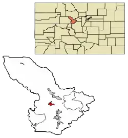 Location of the Town of Frisco in Summit County, Colorado.