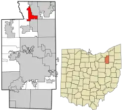 Location in Summit County and the state of Ohio.