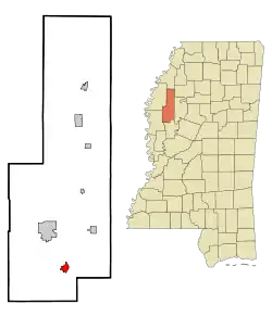 Location of Inverness, Mississippi