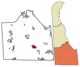 Location of Millsboro inSussex County, Delaware