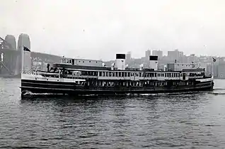 Rounding Bennelong Point and approaching Circular Quay, 1966