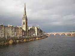 Perth Bridge in view at the northern end of the street