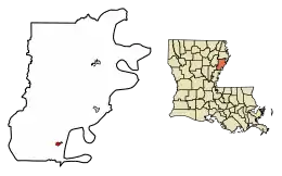 Location of Waterproof in Tensas Parish, Louisiana.