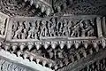 Themes from the Hindu lore in relief in the ceiling of the Mallikarjuna temple at Hirenallur