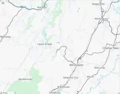 Camp&nbsp;Rock&nbsp;Enon is located in USA Virginia West Virginia border