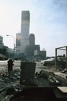 Image 24View of the World Trade Center under construction from Duane Street, Manhattan, 1970 (from History of New York City (1946–1977))