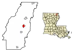 Location of Forest in West Carroll Parish, Louisiana.