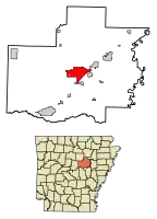 Location of Searcy in White County, Arkansas.