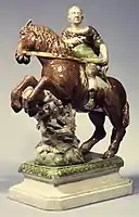 William III as a Roman emperor, 1770s. Lead-glazed earthenware, 14 inches
