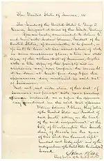 Chief Justice Chase's writ of summons to Johnson