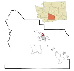 Location of Selah, Washington