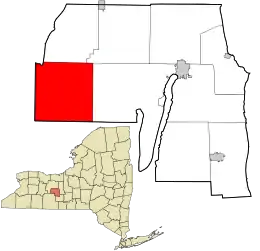 Location in Yates County and the state of New York.
