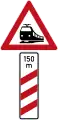 Sign 156-11 / 156-21Railroad crossing with three-striped warning – custom distance