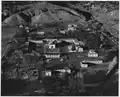 View of Valdez in 1941. Note layout of houses in plaza around the church, a style that is common to all of the oldest villages.