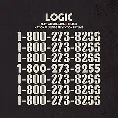 Capa para o single "1-800-273-8255", de Logic, com a participação de Alessia Cara e Khalid, 2017