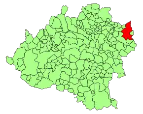 Localização do município de Ágreda na província de Sória