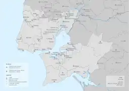 Concelhos na região de Lisboa em 1801.