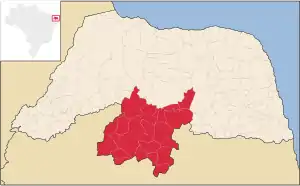 Mapa da área da diocese