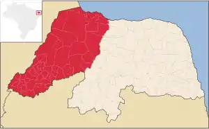 Mapa da área da diocese