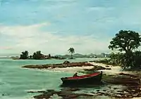 Vista de uma praia em Paquetá (cerca de 1890)