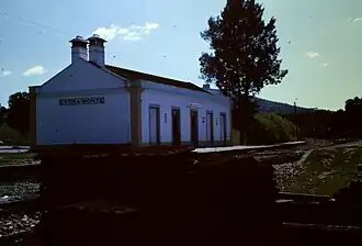 Apeadeiro de Évora-Monte em funcionamento, nos anos 80