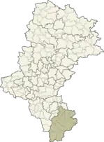 Localização do Condado de Żywiec na Silésia.