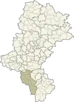 Localização do Condado de Cieszyn na Silésia.
