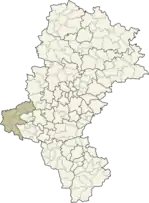 Localização do Condado de Racibórz na Silésia (voivodia).