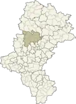 Localização do Condado de Tarnowskie Góry na Silésia.