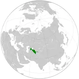 Localização de República do Uzbequistão