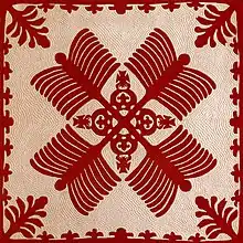 'Na Kalaunu Me Na K(-a-)hili', quilt attributed to Mary Sophia Rice, c. 1886, Honolulu Academy of Arts cropped