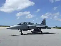 Um JAS 39 Gripen sul-africano.