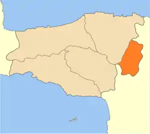 Localização do município de Anogeia na unidade regional de Retimno