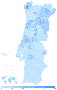 Votação do CDS-PP por concelho