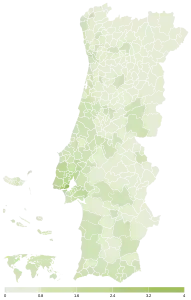 Votação do L por concelho