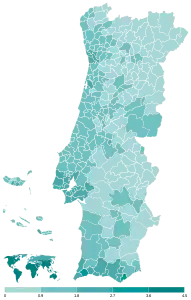 Votação do PAN por concelho