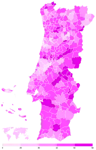 Votação do PS por concelho
