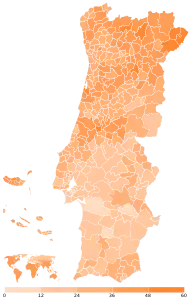 Votação do PPD/PSD por concelho
