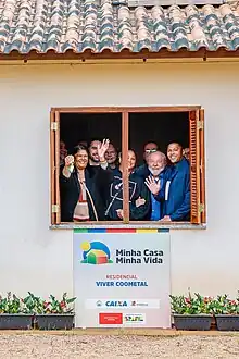 Presidente da República, Luiz Inácio Lula da Silva, durante cerimônia de entrega de unidades habitacionais do Residencial Viver Coometal, empreendimento do programa Minha Casa, Minha Vida em Viamão-RS