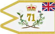 Estandarte do 1º batalhão do 71º Regimento de Highlanders do Exército Britânico exibido como um troféu de guerra no Museu Histórico Nacional do Cabildo e da Revolução de Maio, da cidade de Buenos Aires.